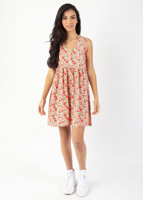 robe courte baby doll imprimé liberty face