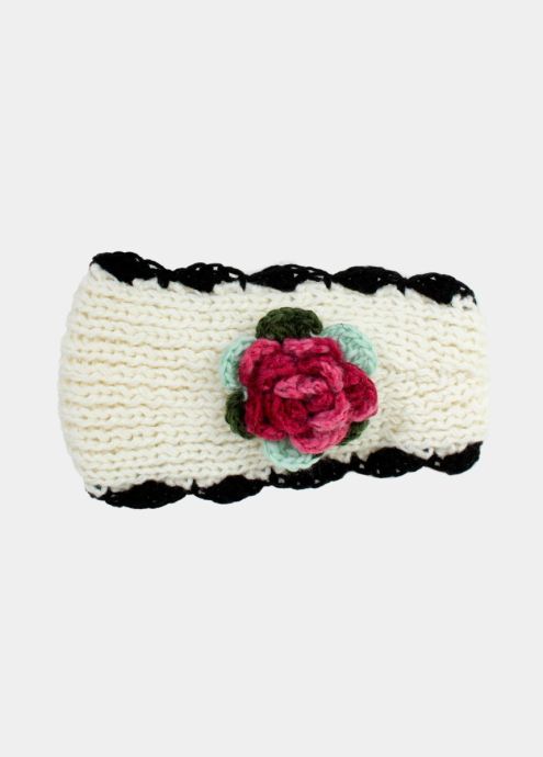 bandeau fleur beige femme hiver face