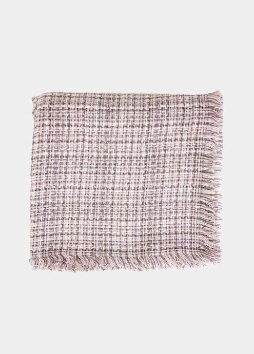 echarpe carré rose et taupe face