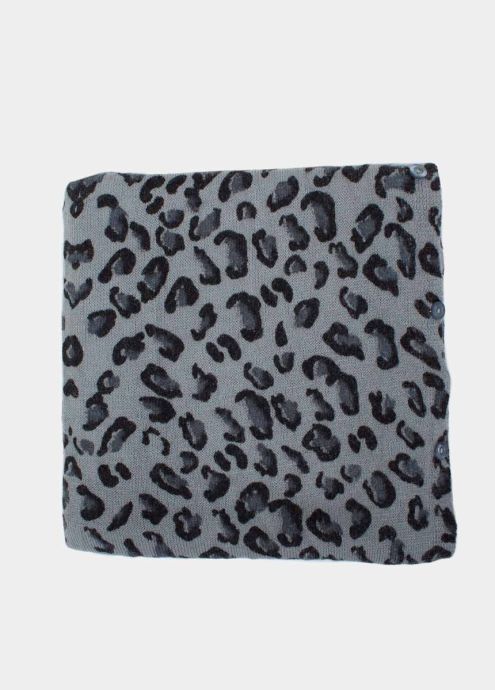 écharpe multiposition leopard bleu face