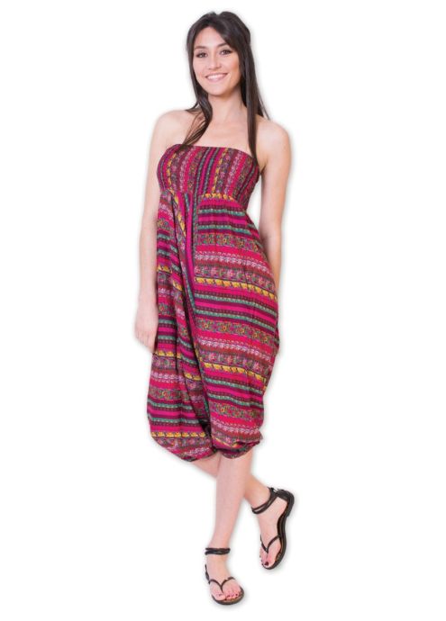 sarouel viscose femme motif fleuri rose 3 en 1