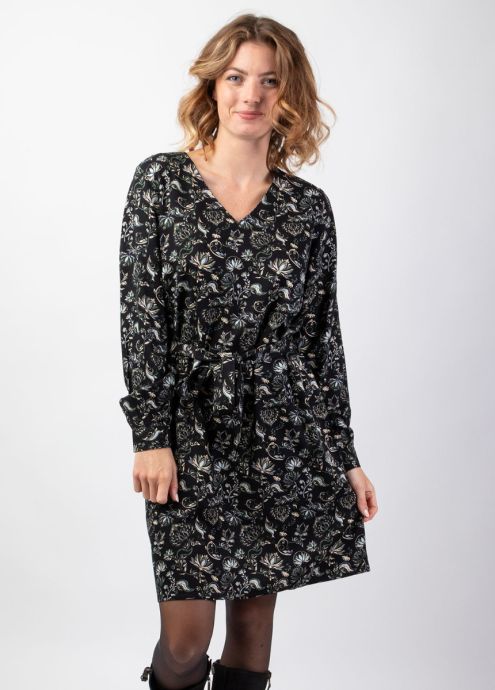 robe courte hiver encolure en v 