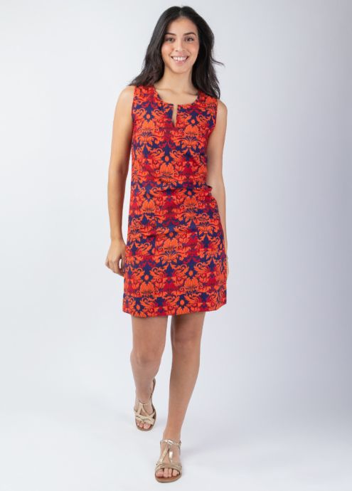 robe courte en coton viscose sans manches face