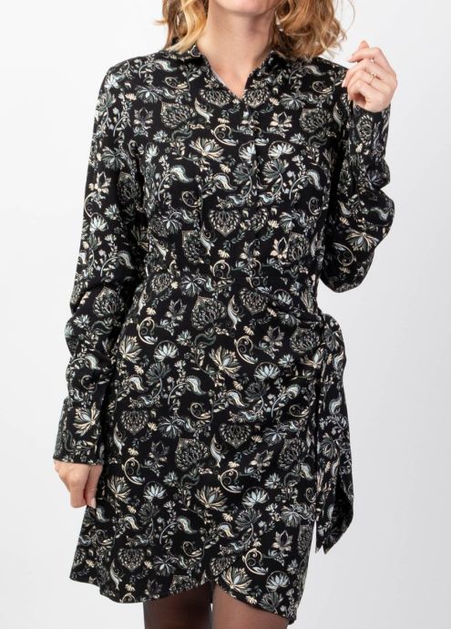 robe courte hiver col chemise zoom