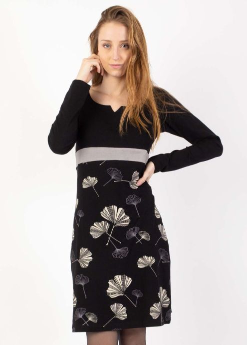 robe hiver col tunisien noire et grise