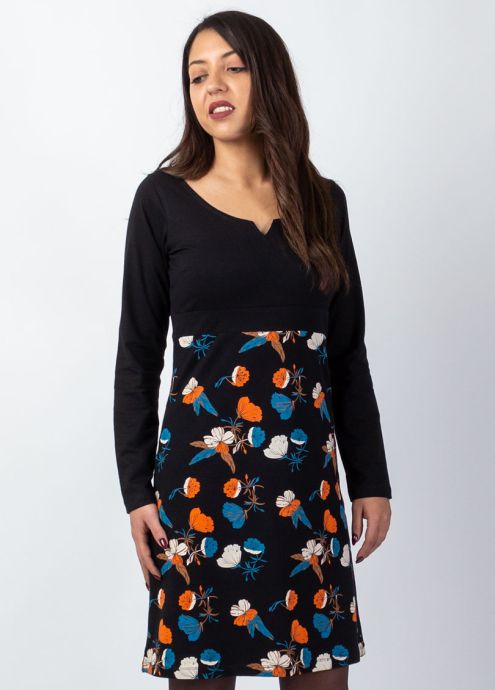 robe courte hiver coton manches longues encolure tunisienne face