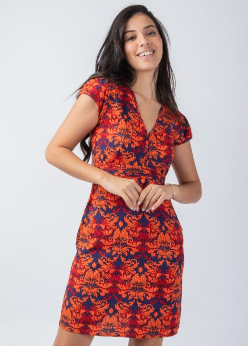 robe femme été coupe courte encolure en v zoom