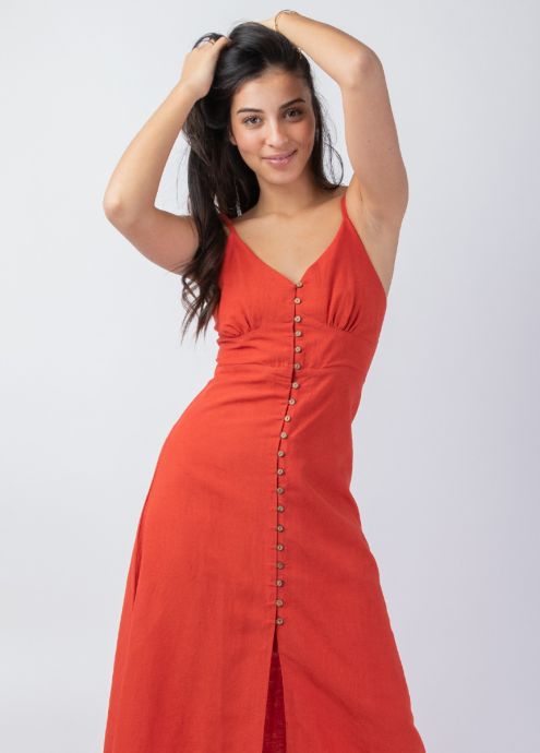 robe longue avec boutons en coco zoom