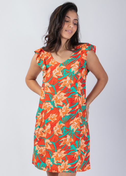 robe courte été coupe ample en viscose zoom