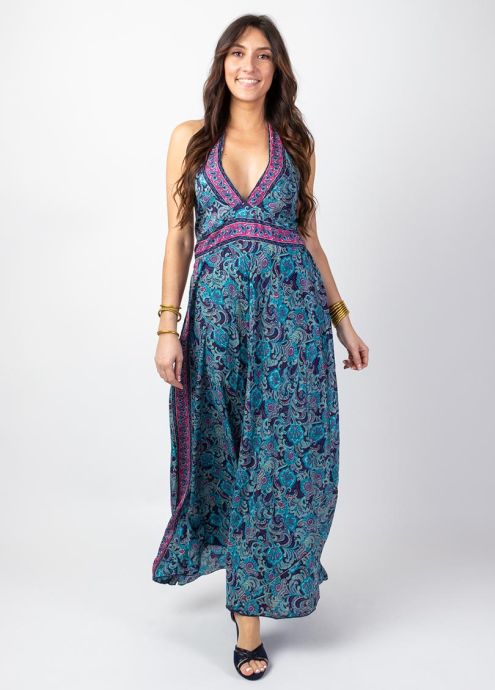 robe longue dos nu décolleté en V face