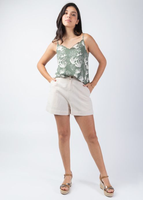 top court été fines bretelles imprimé fleuri face