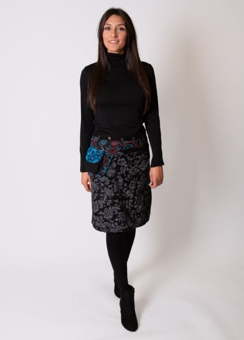 jupe hiver mi longue ethnique face