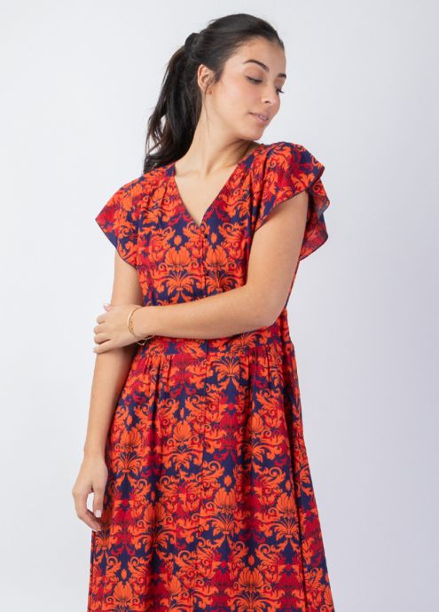 robe longue encolure en v zoom