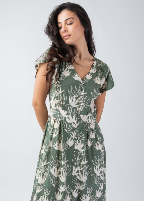 robe longue encolure en v zoom