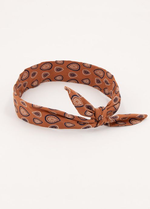bandeau twist motif ethnique camel
