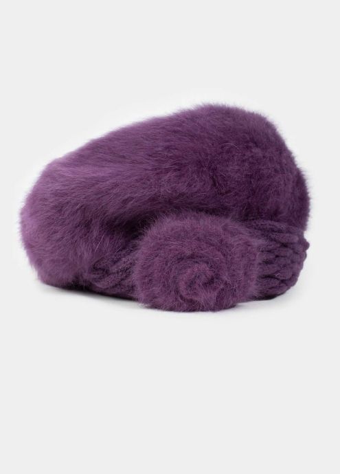 beret violet angora femme hiver