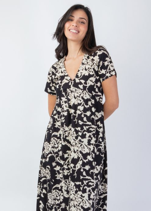 robe longue femme été manches courtes zoom