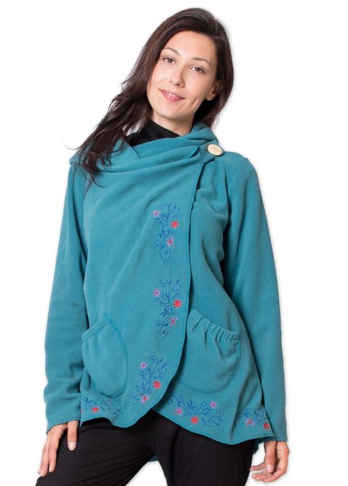 veste polaire verte à capuche