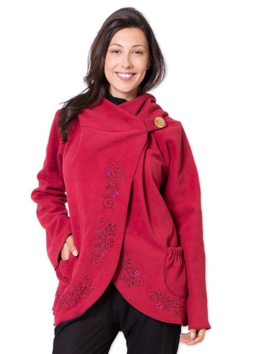 veste polaire rouge coupe courte