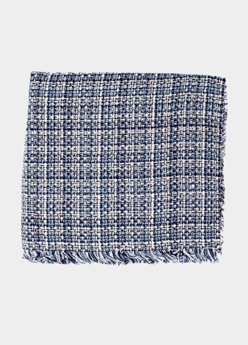 echarpe carré bleu marine et noir face