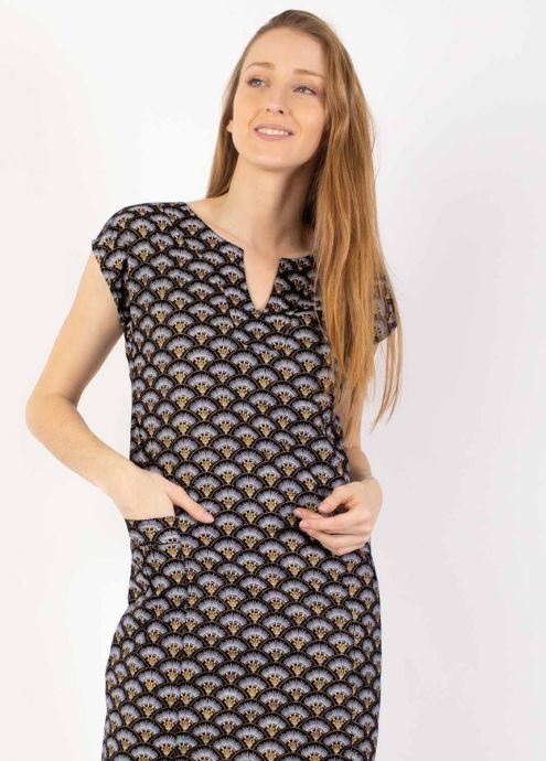 robe courte petites manches col tunisien zoom