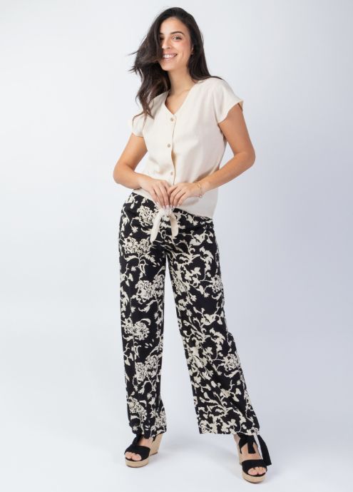 top manches courtes uni beige face