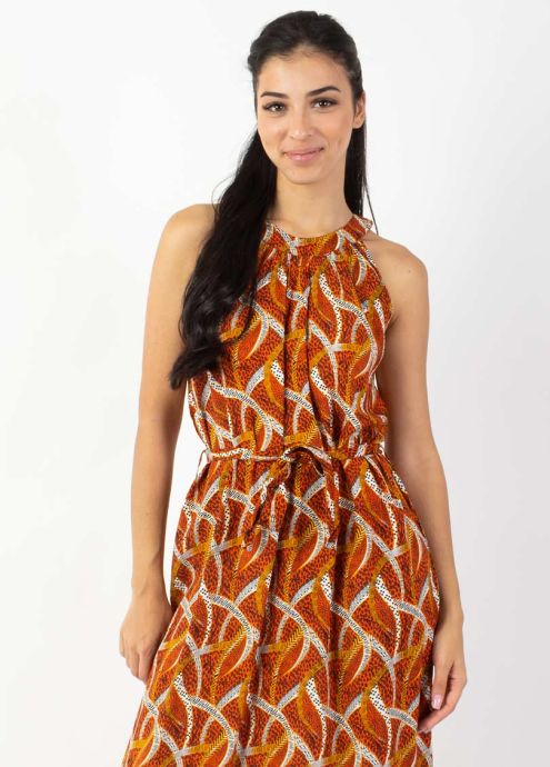 robe longue ethnique encolure ronde zoom