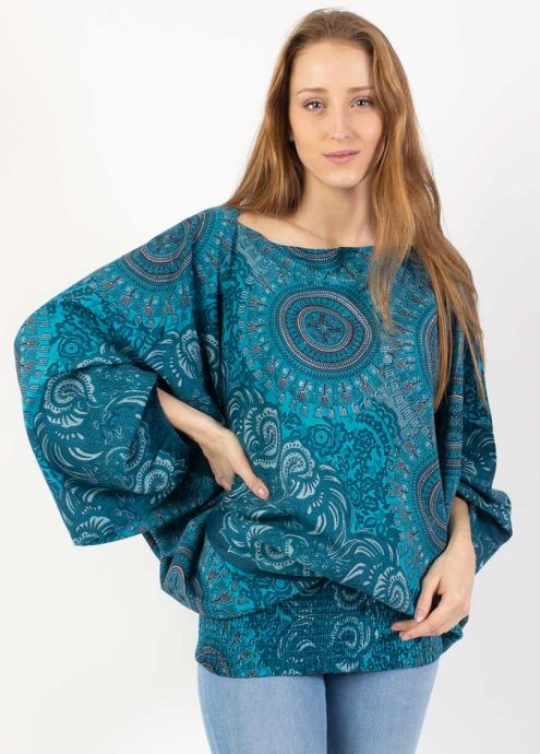 sarouel 3 en 1 viscose turquoise zoom