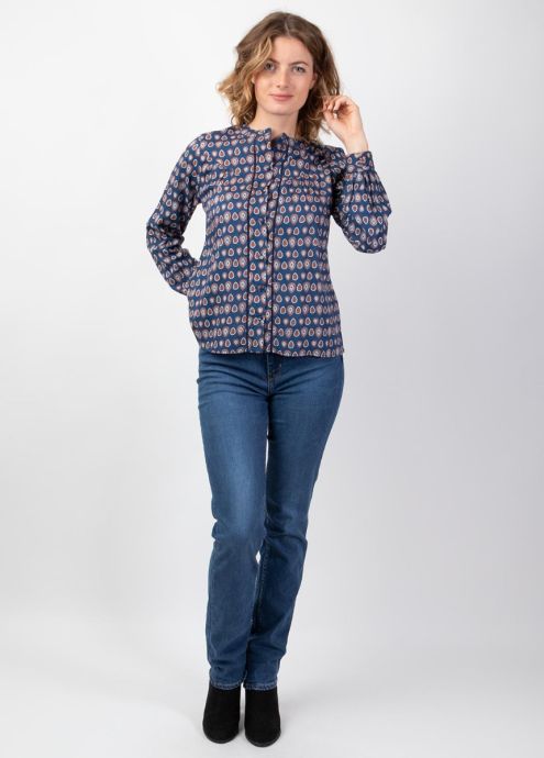 chemisier hiver court manches longues en viscose