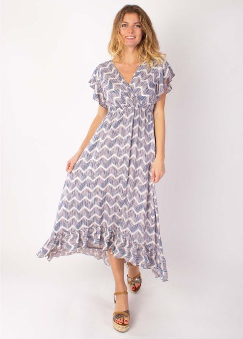 robe longue tie & dye taupe matière viscose