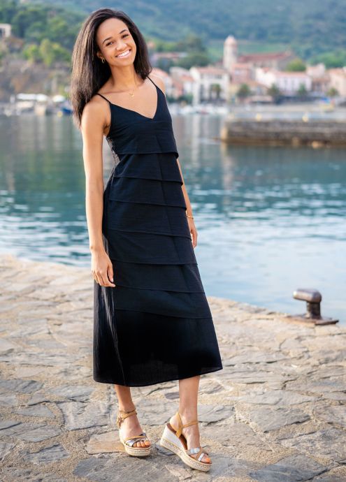 robe-longue-unie-noire