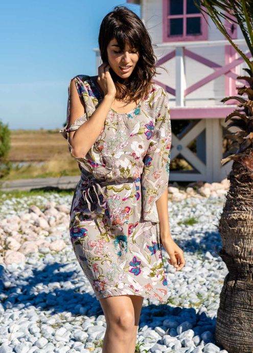 robe-viscose-romantique-fleurie-gris