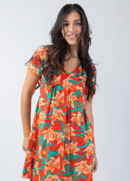 robe courte colorée en viscose zoom