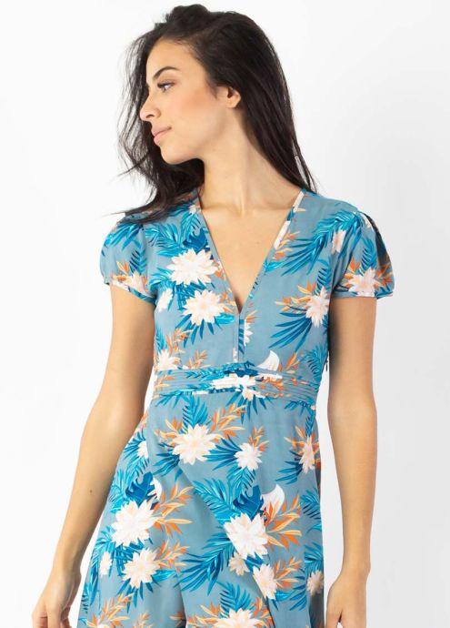 robe longue imprimé fleur exotique zoom