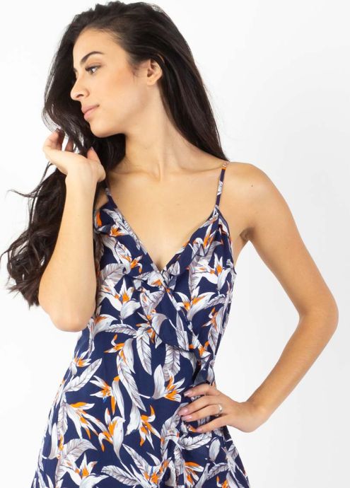 robe courte cache-cœur fines bretelles zoom