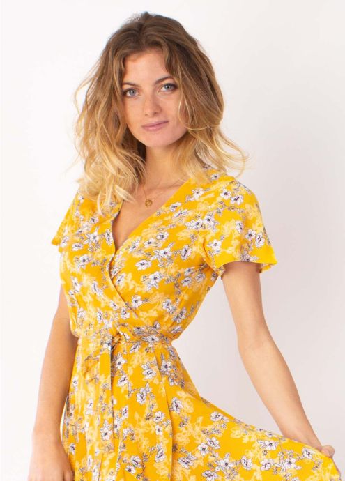 robe courte cache cœur marika 8 jaune