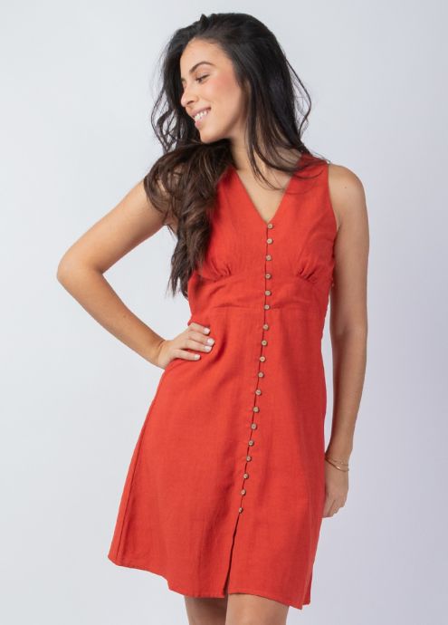 robe courte sans manches encolure en v zoom