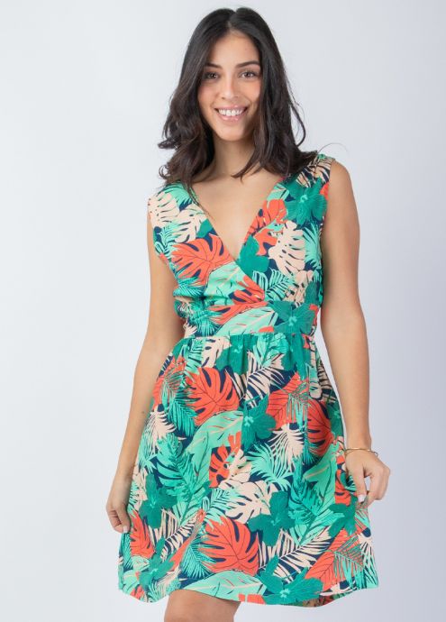 robe courte femme été en viscose zoom