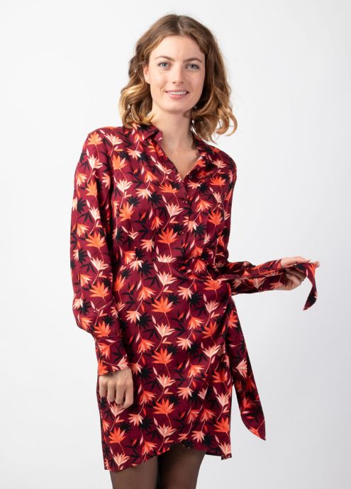 robe courte hiver col chemise zoom