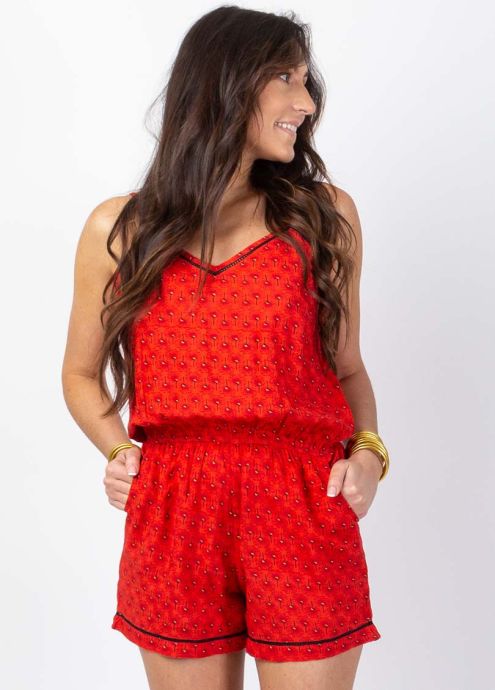 combi short fines bretelles taille élastiquée zoom