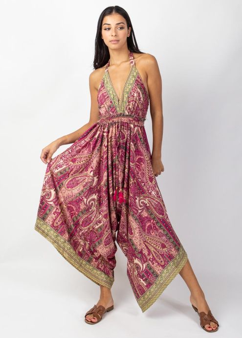 combi sarouel noué autour du cou dos nu face