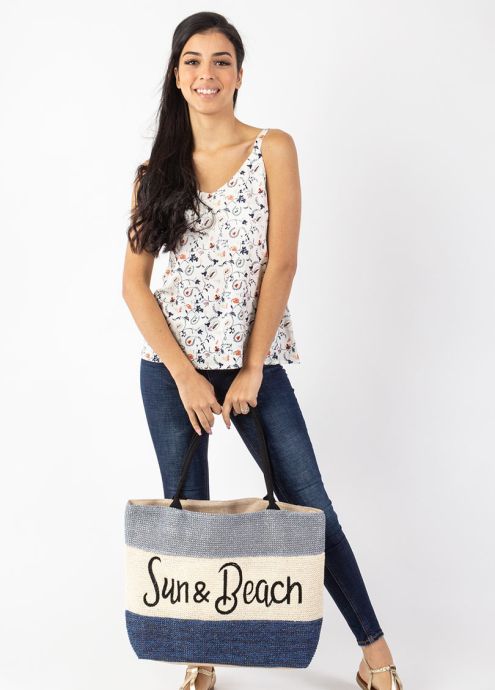 sac de plage dégradé de bleu anses noires sun and beach face