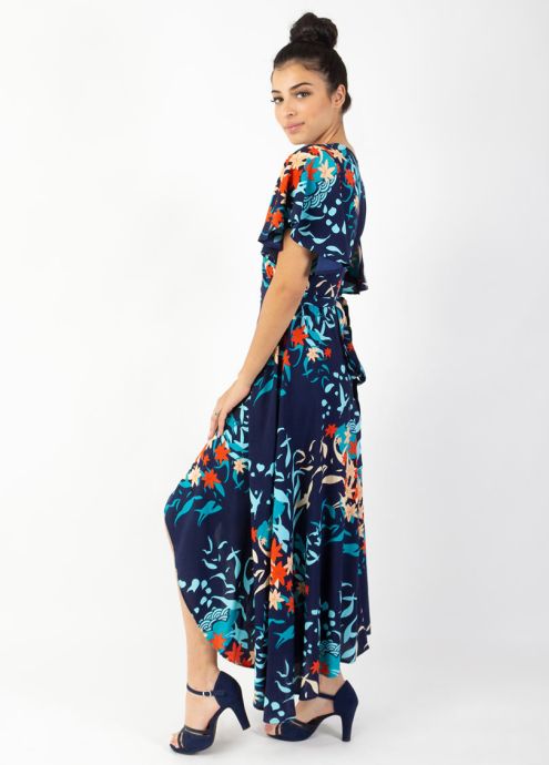 robe longue cache cœur motif ethnique profil
