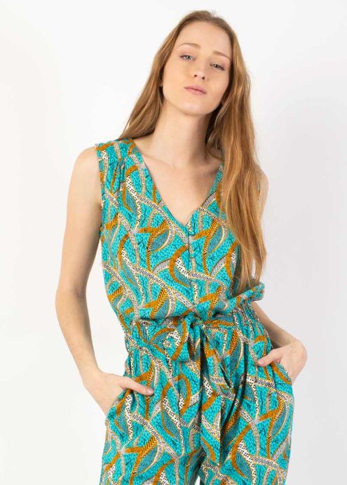 combi pantalon motif ethnique africain zoom