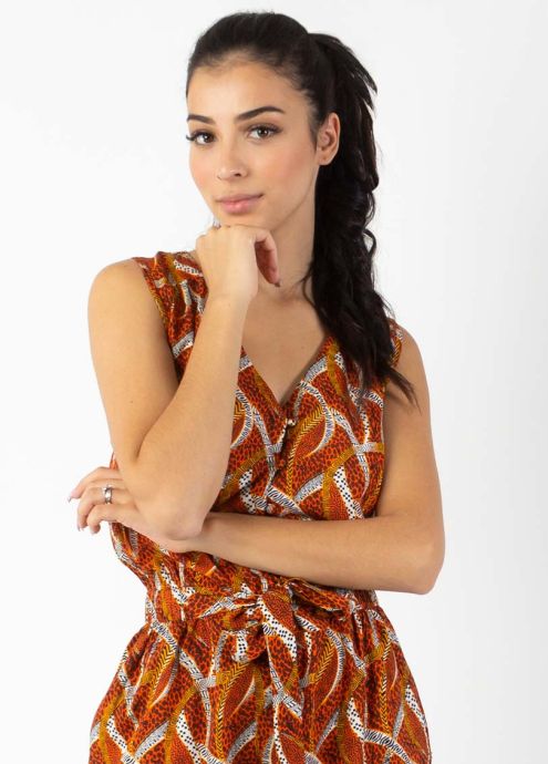 combi pantalon motif ethnique africain zoom