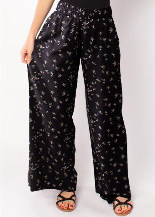 pantalon ethnique viscose jambes larges zoom