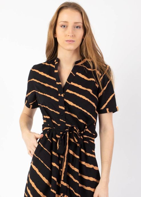 robe chemise longue tie&dye noir zoom