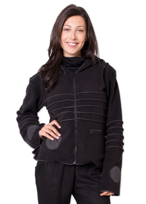 veste polaire courte à capuche longue ethnique sinnamary