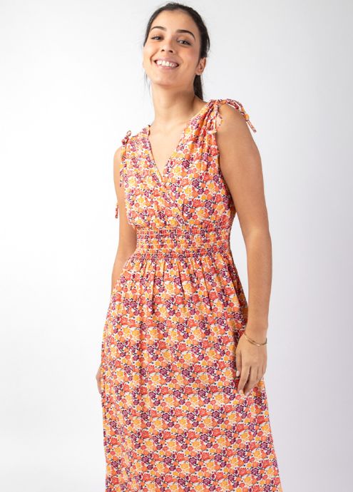 robe longue été larges bretelles imprimé fleuri zoom