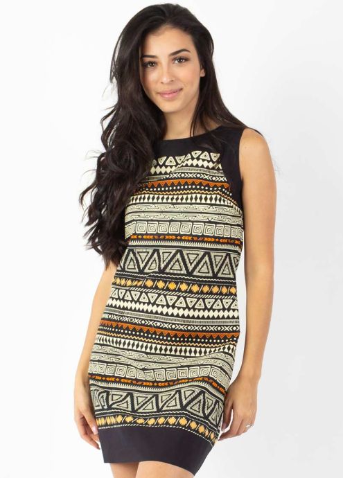 robe courte motif ethnique africain zoom